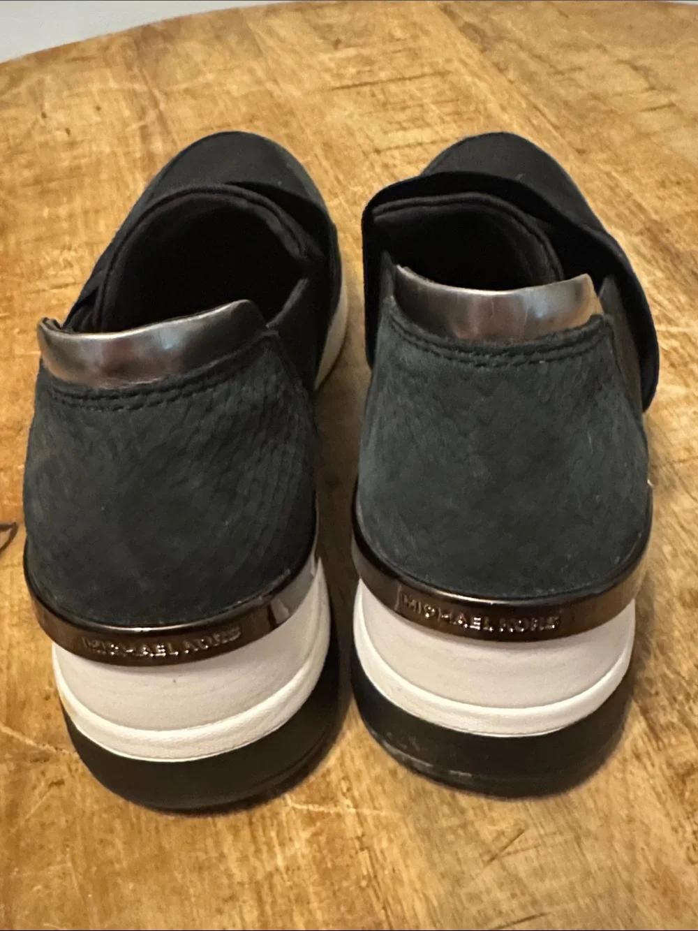 Michael Kors Black and White Slip-On Platform Sneaker